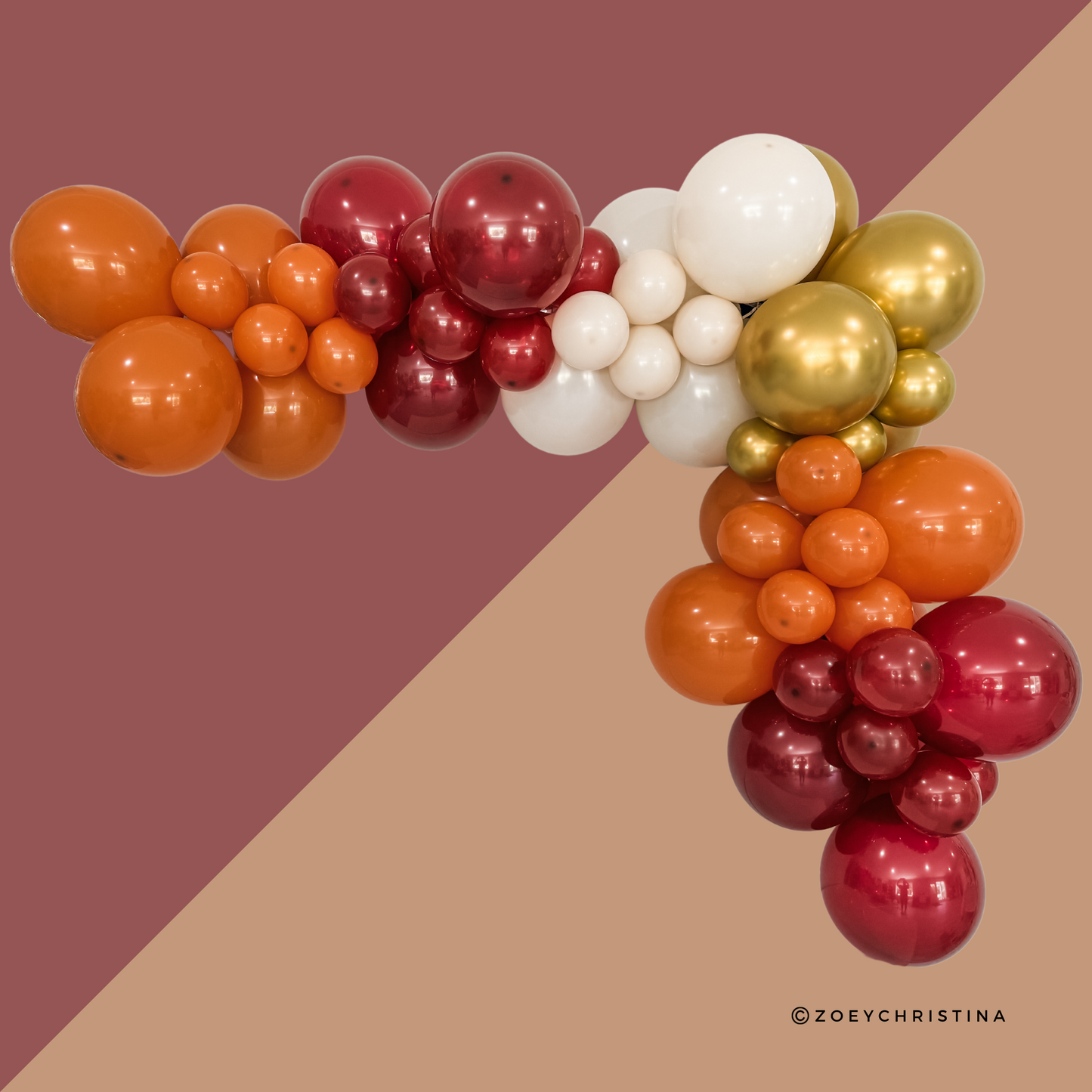 Autumn Blaze Balloon Garland Kit – Deep Red, Orange & Gold Fall Decor
