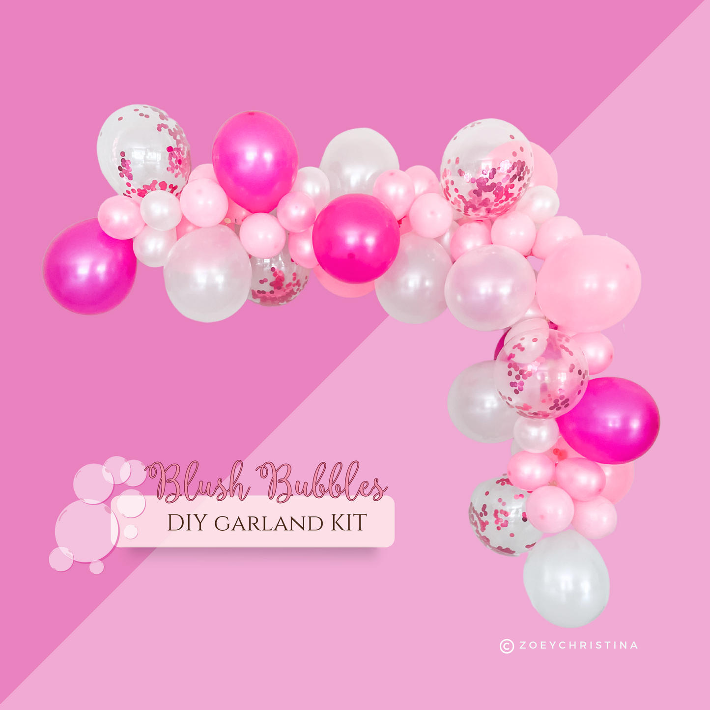 Blush Bubbles Balloon Garland Kit – Pink, White & Pearl Tones | Elegant Party Backdrop for Baby Showers, Birthdays & Bridal Events