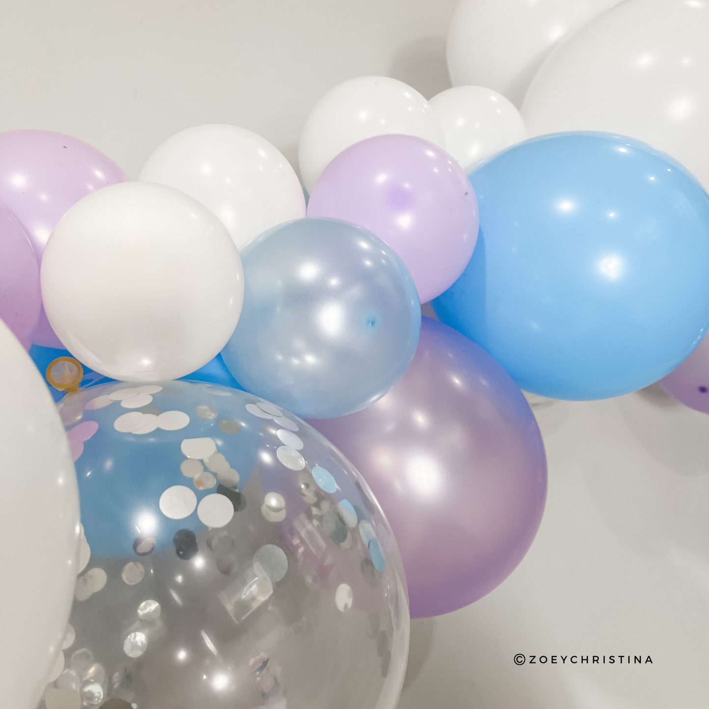 Ice Crystal Balloon Garland Kit – Purple, Blue & White | Winter Wonderland Party Decor