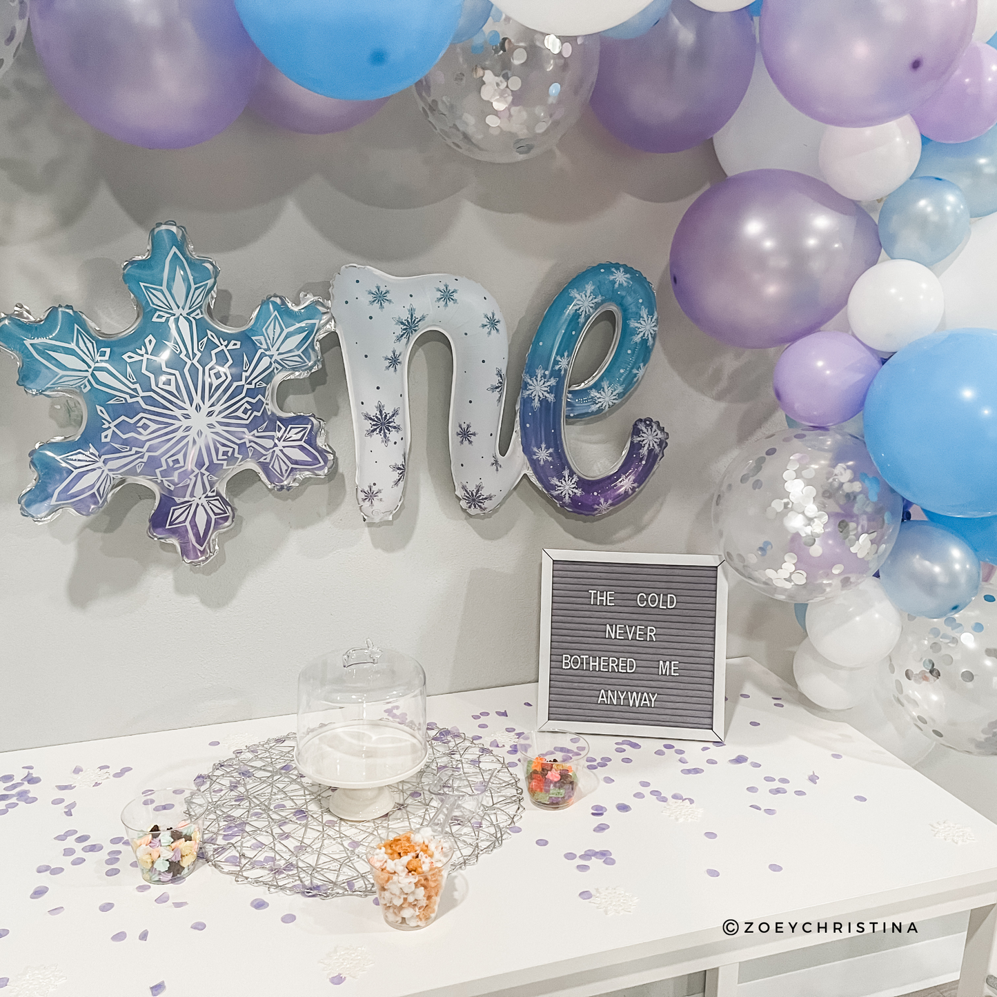 Ice Crystal Balloon Garland Kit – Purple, Blue & White | Winter Wonderland Party Decor