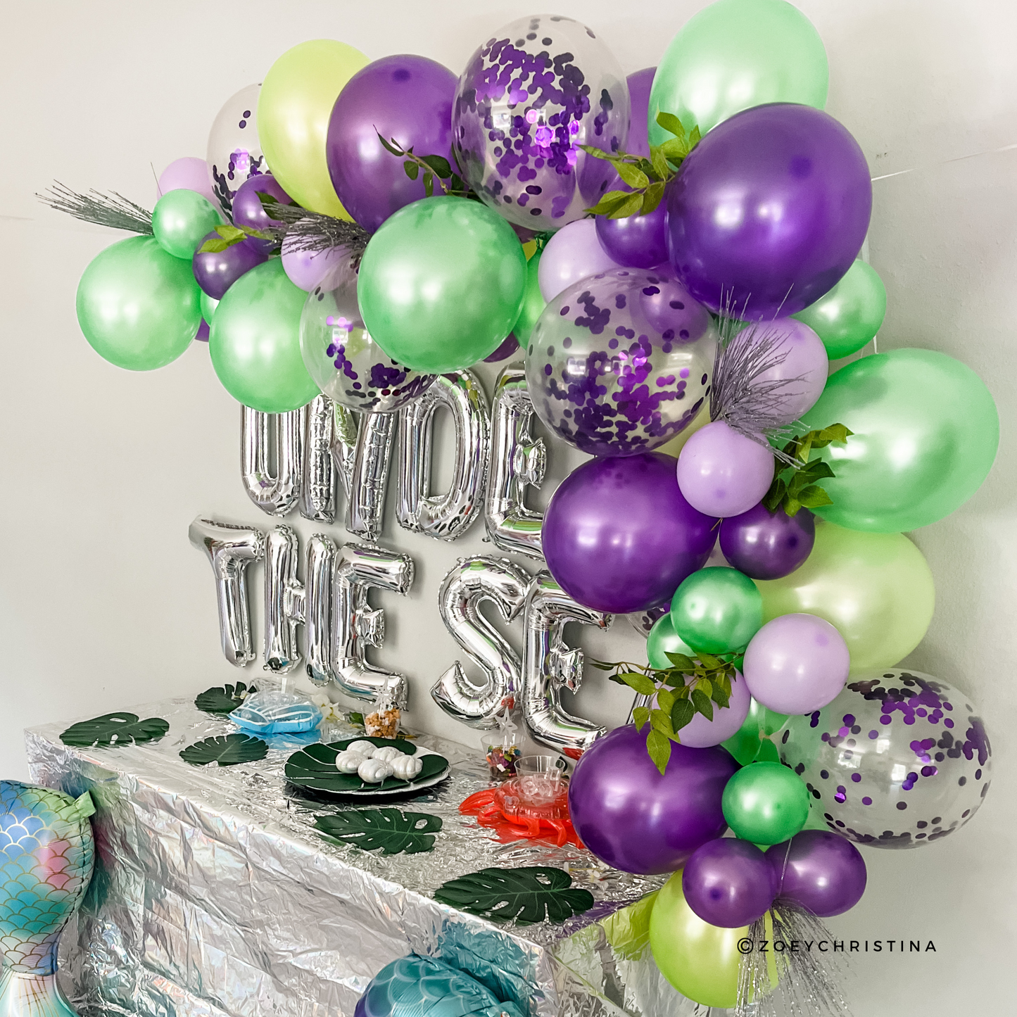 Lagoon Glow Balloon Garland Kit – Bright Purple & Green | Under the Sea Party Decor