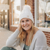 Dental Beanie – Plush Lined Winter Hat with Embroidered Tooth (Off-White)