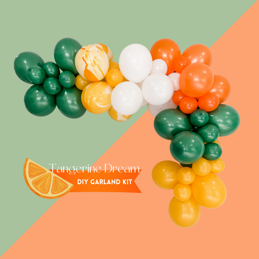Tangerine Citrus Balloon Garland Kit – Orange & Green Party Decor | Fresh Fruit Theme
