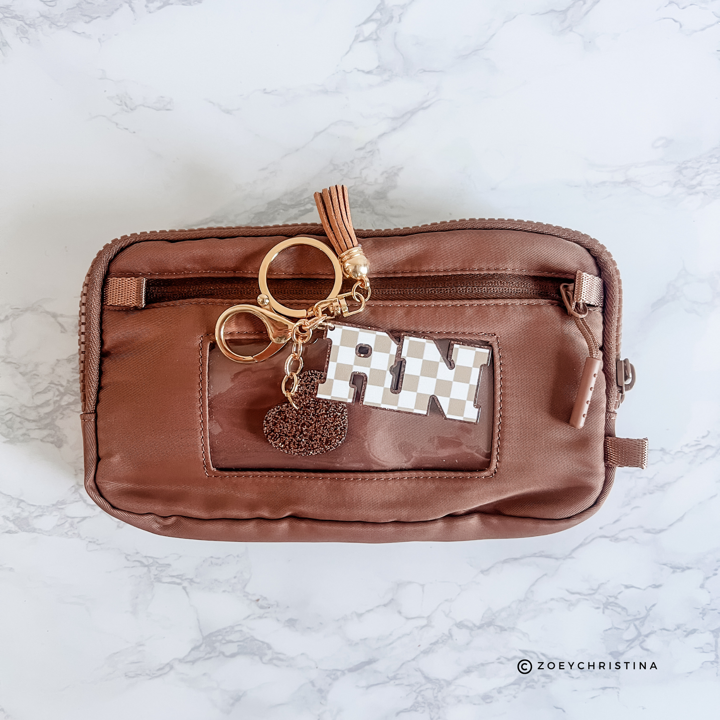 RN Nurse Keychain – Cute Registered Nurse Gift with Heart Charm & Tassel – Personalized Nurse Bag Tag – Nursing Graduation Gift