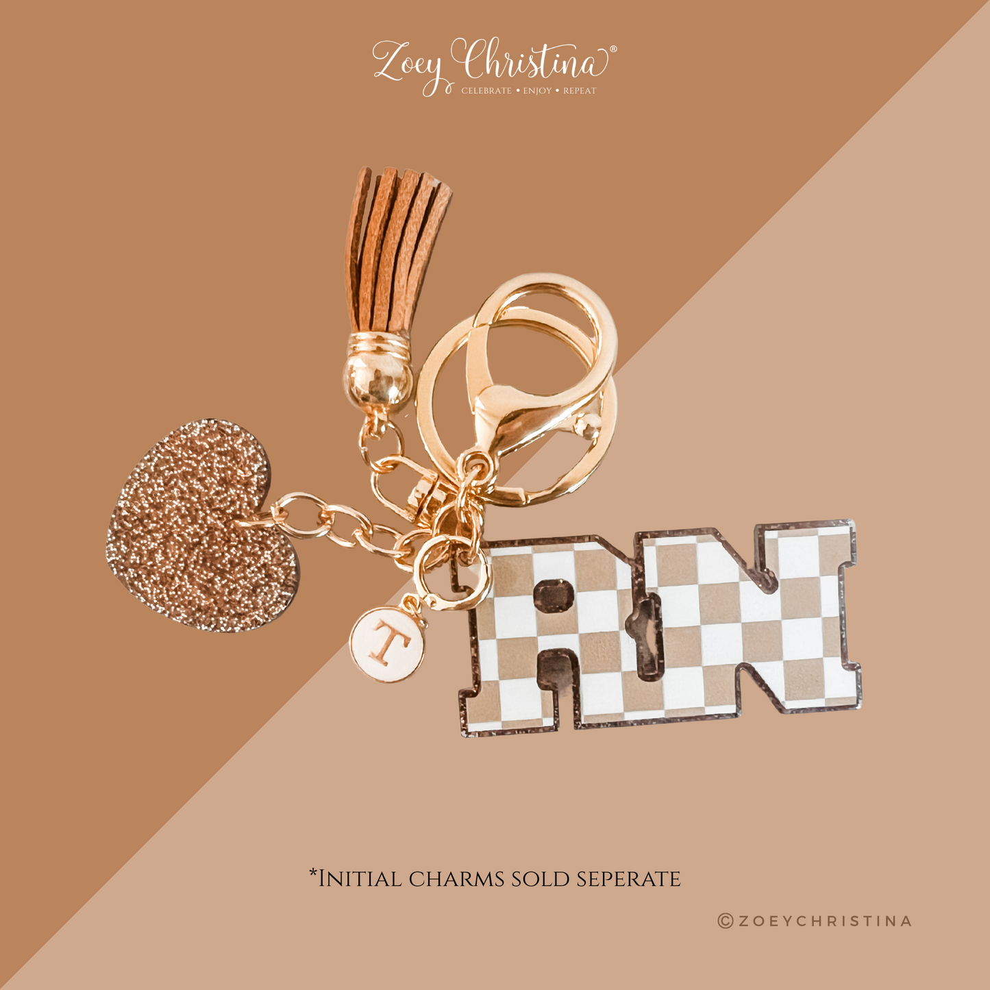 RN Nurse Keychain – Cute Registered Nurse Gift with Heart Charm & Tassel – Personalized Nurse Bag Tag – Nursing Graduation Gift