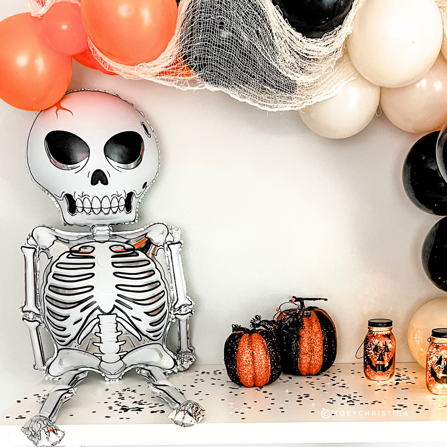 ๐ Jumbo Skeleton Foil Balloon โ Approx. 60" Tall