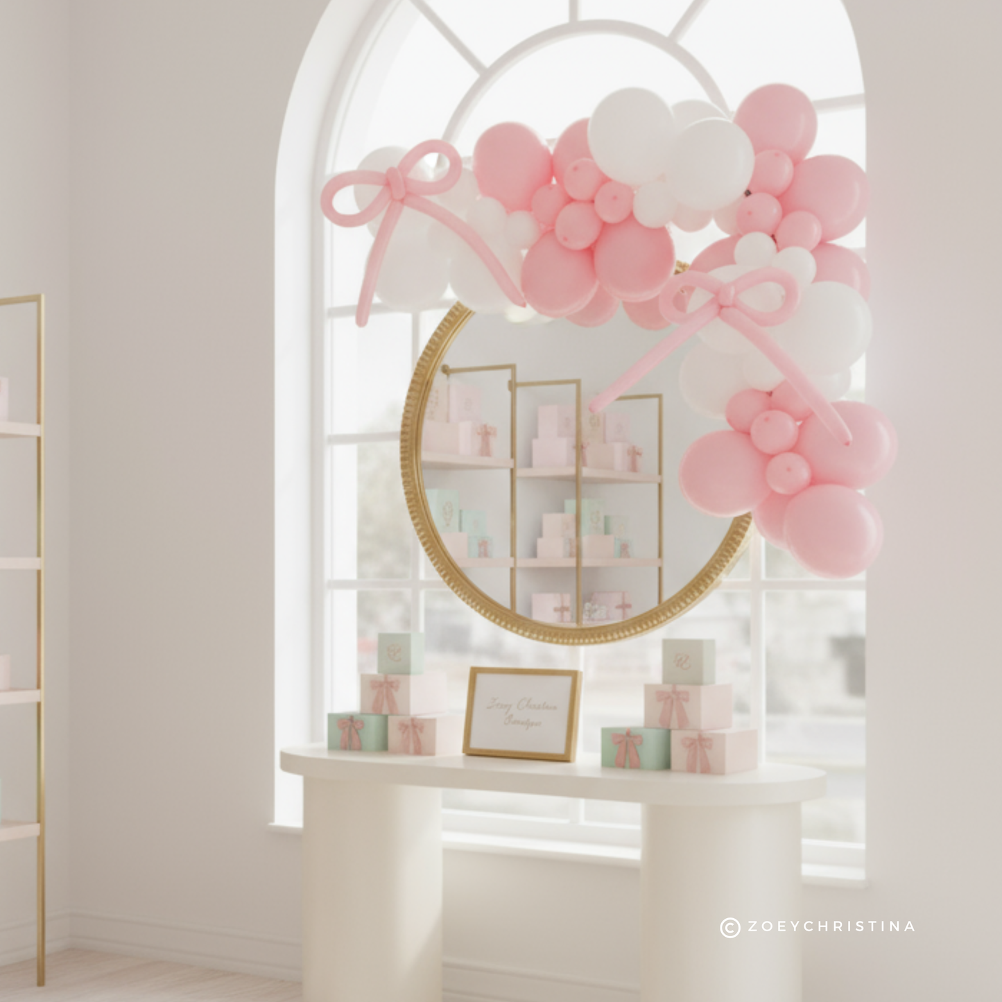 Pink Bow Balloon Garland – Pink & White Balloon Arch Kit for Elegant Parties
