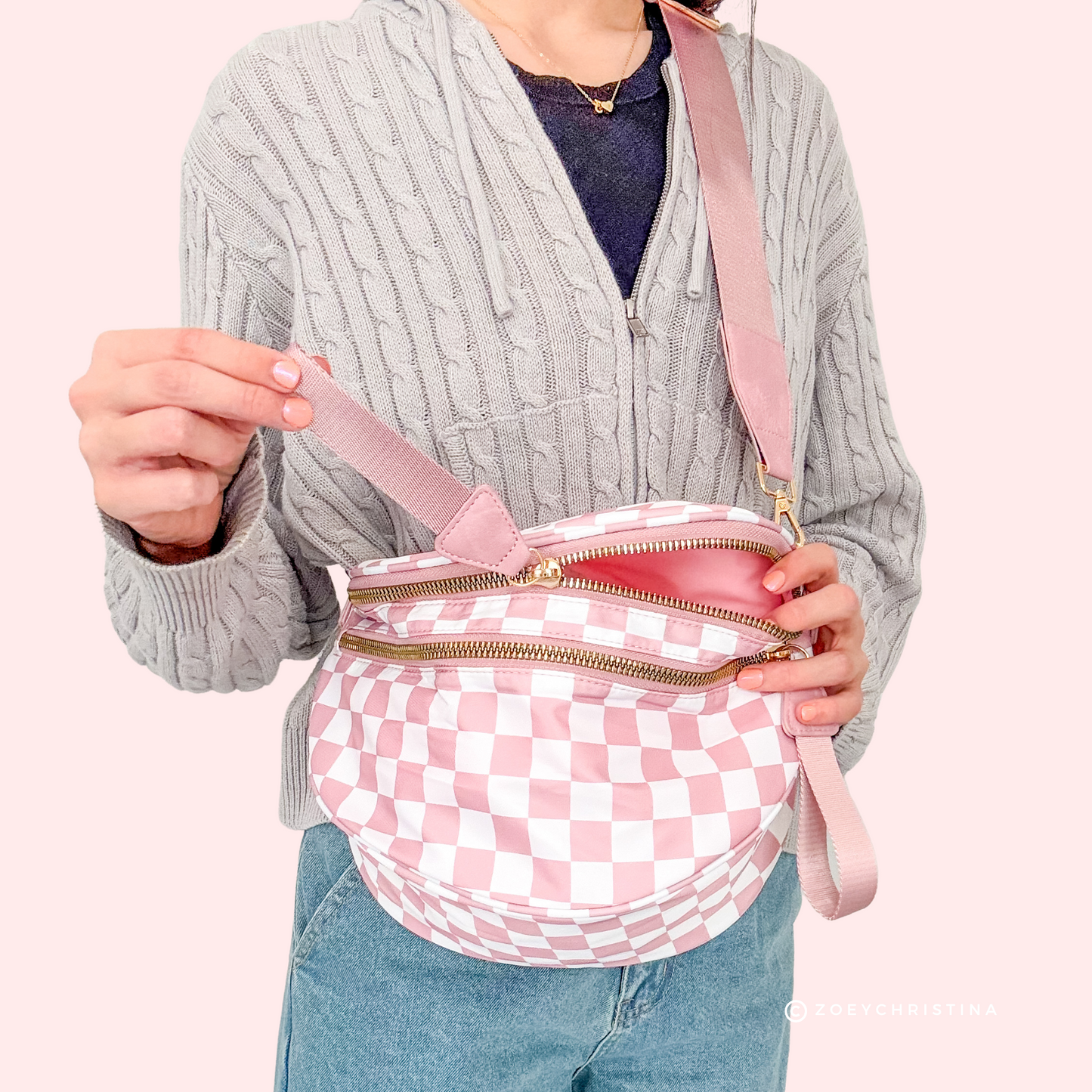 Chic & Spacious Checkered Crossbody Bag – 5 Glam Colors
