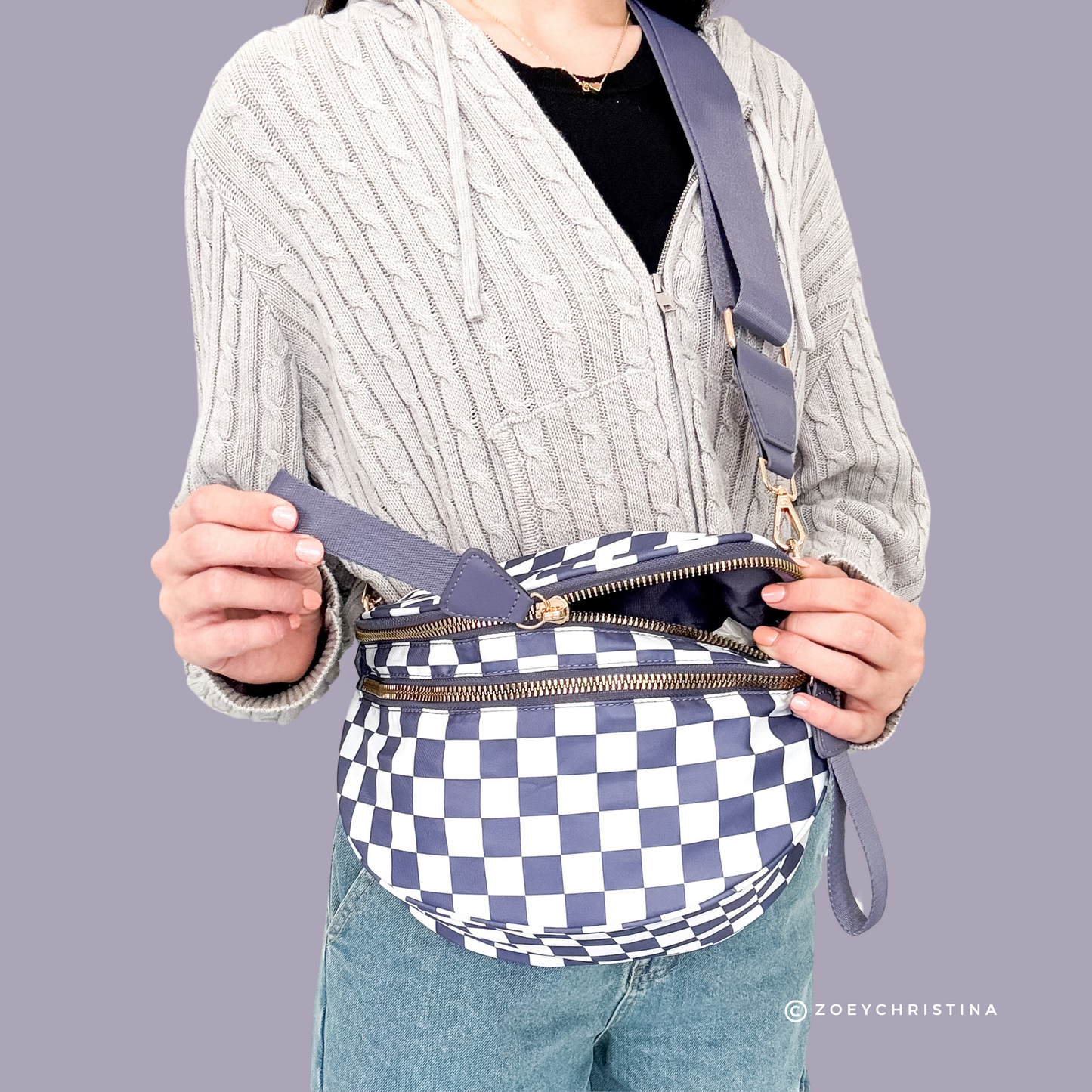 Chic & Spacious Checkered Crossbody Bag – 5 Glam Colors