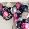 Death to My Youth Balloon Garland Kit – Deep Pink, Black & Silver Party Decor