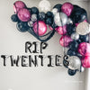 Death to My Youth Balloon Garland Kit – Deep Pink, Black & Silver Party Decor