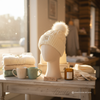 Dental Beanie – Plush Lined Winter Hat with Embroidered Tooth (Off-White)