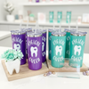 Hygiene Queen Tumbler – Purple Glitter Dental Tumbler for Dental Hygienists – 16 oz Stainless Steel Cup with Lid & Straw – Limited Edition Dental Assistant Gift