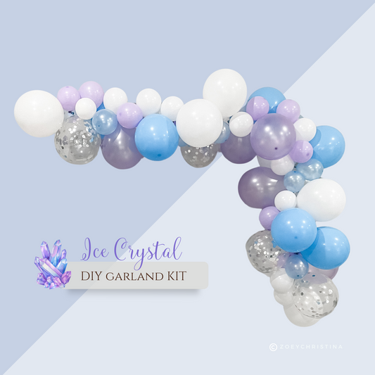Ice Crystal Balloon Garland Kit – Purple, Blue & White | Winter Wonderland Party Decor