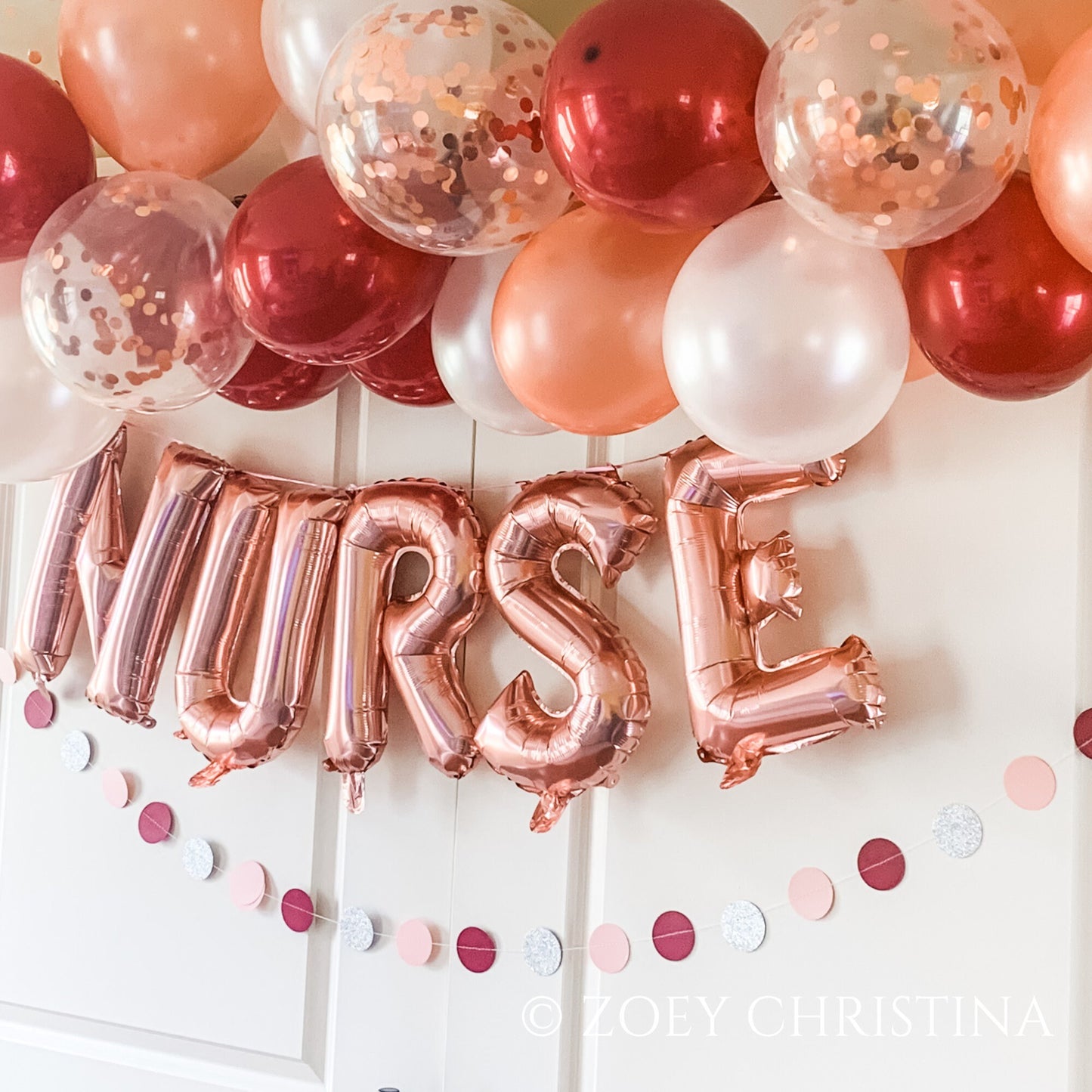 Nurse Balloon Garland Kit – Rose Gold Nursing Graduation & Appreciation Decor