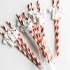 Nurse Party Paper Straws – 12 Pack Red Striped Straws with Scrub Top Cutouts