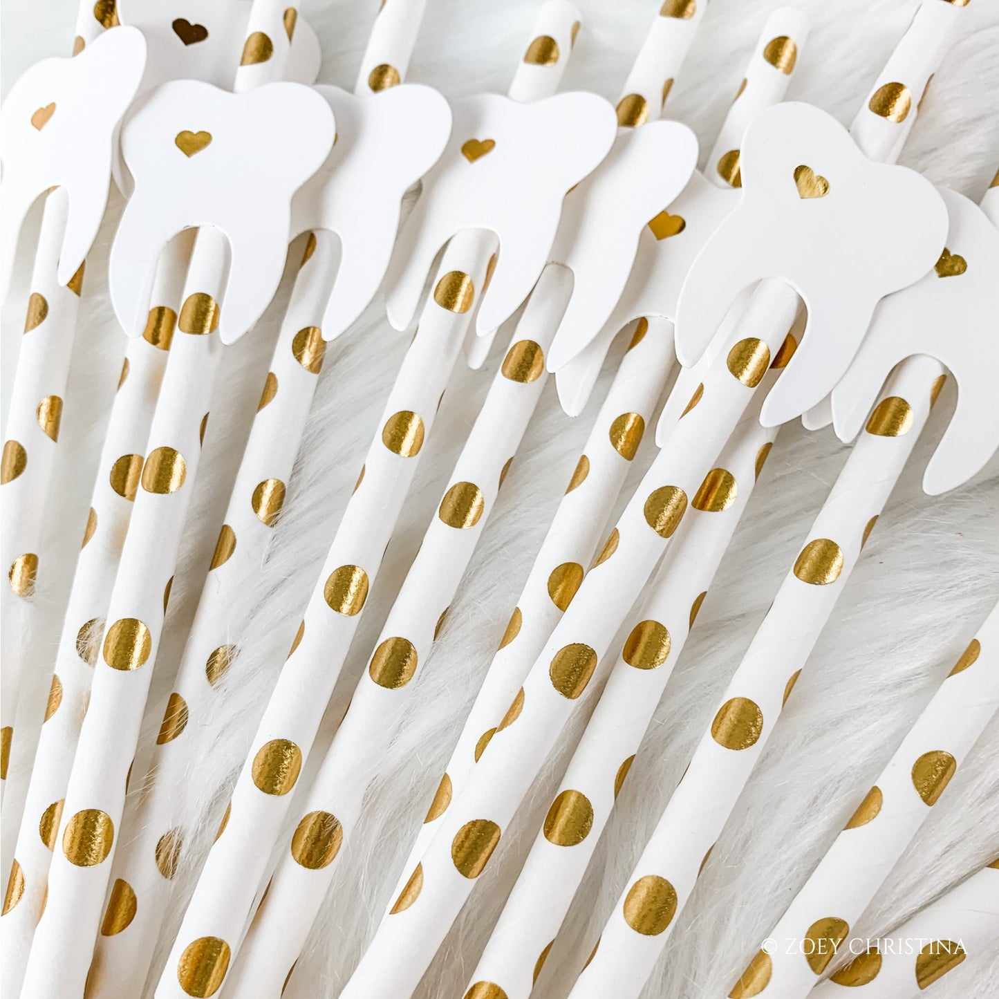 Tooth-Themed Paper Straws – Dentist & Dental Hygienist Party Supplies