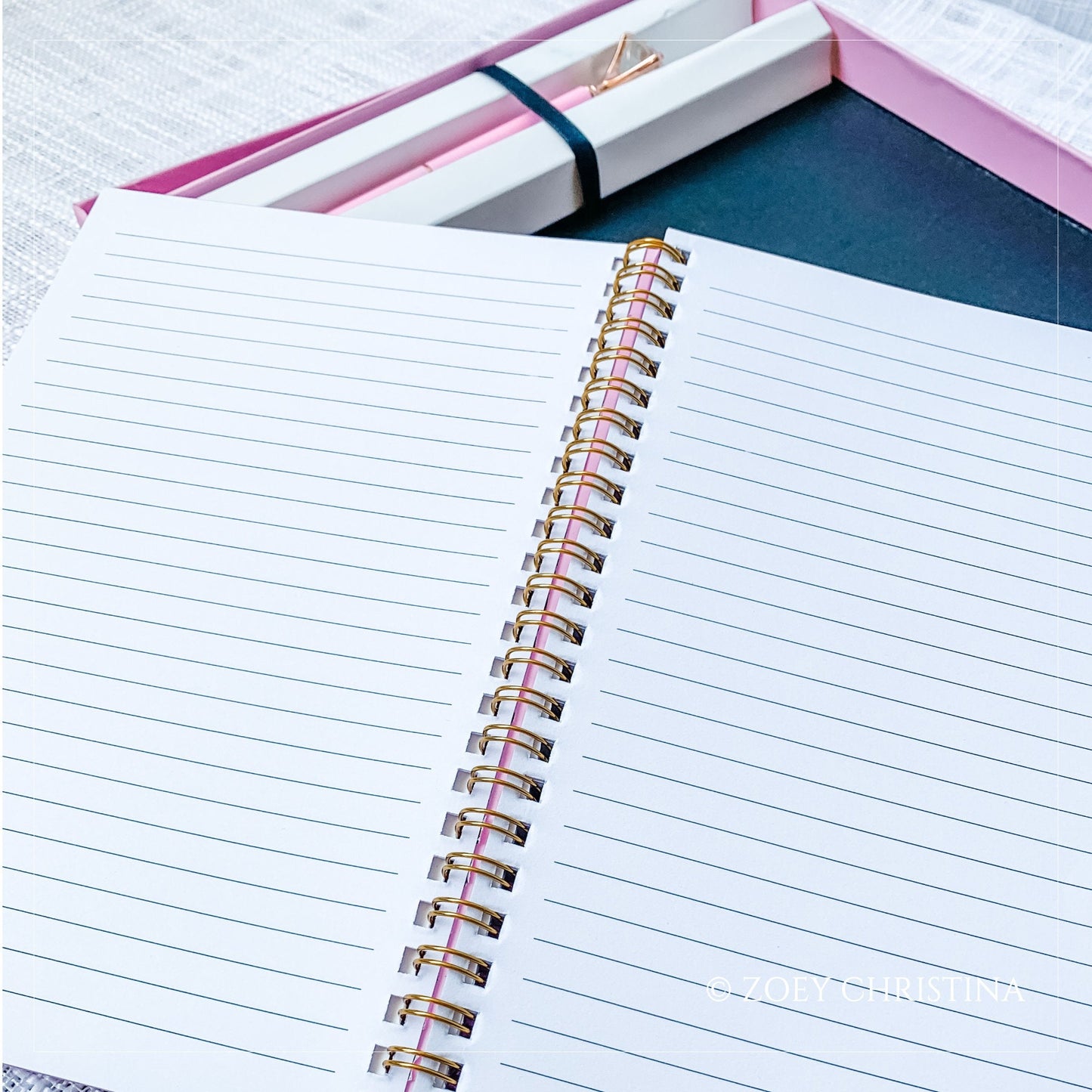 Dental-Themed Stationery Set – Pink Notebook & Crystal Pen Gift Box