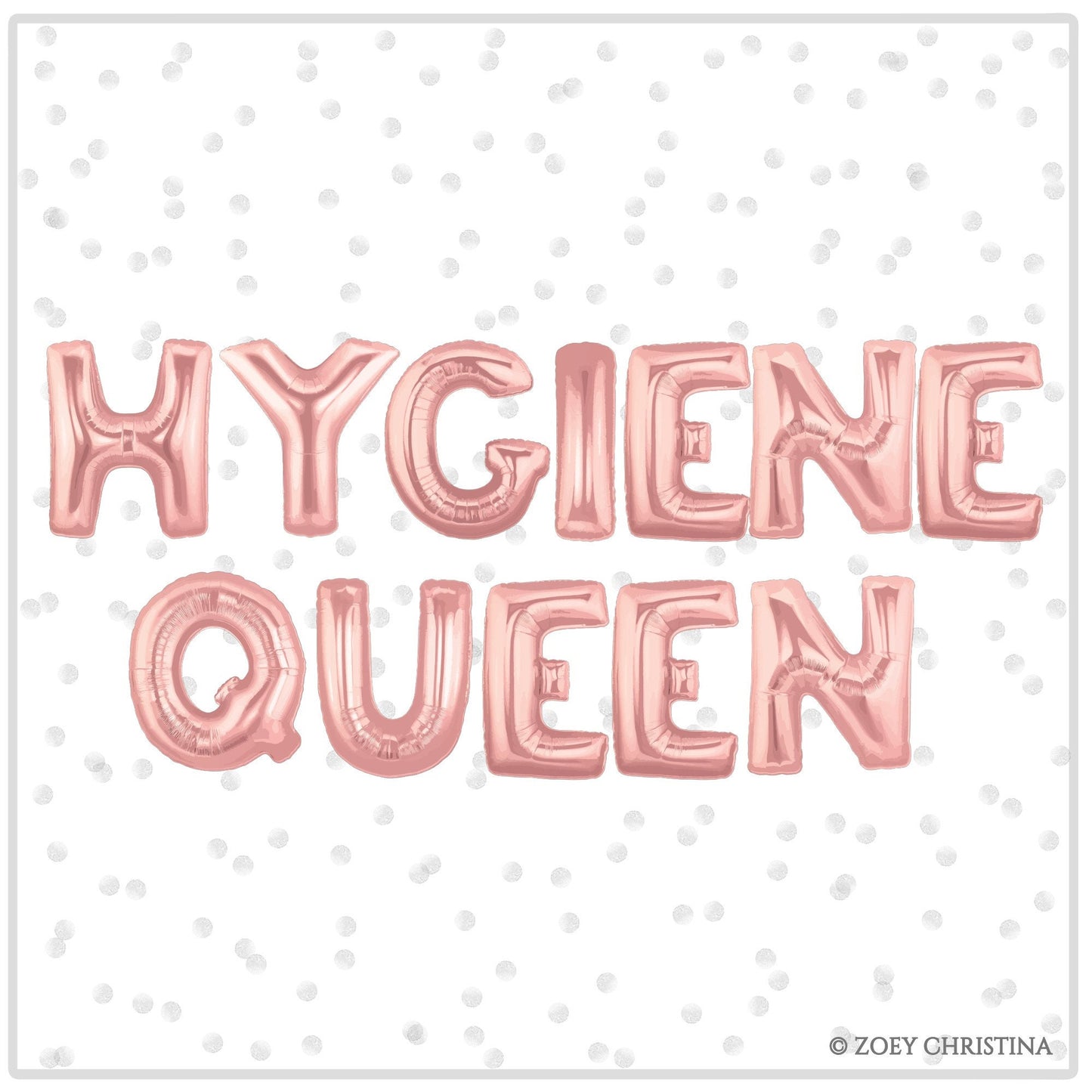 Dental-Themed Party Balloons – "RDH" & "Hygiene Queen" Foil Letter Kit