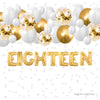 18th Birthday Balloon Garland & Foil Letter Kit – "EIGHTEEN" Foil Balloons