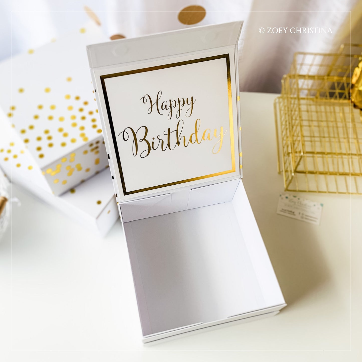 Empty gift boxes for women with lid, Gold Gift box for bridesmaid, Large gift box with magnetic lid, College student gift box ready to fill