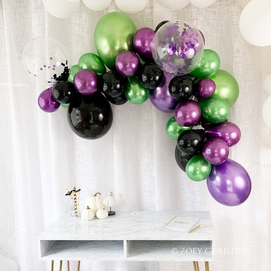 Purple and Green Balloon Garland Kit