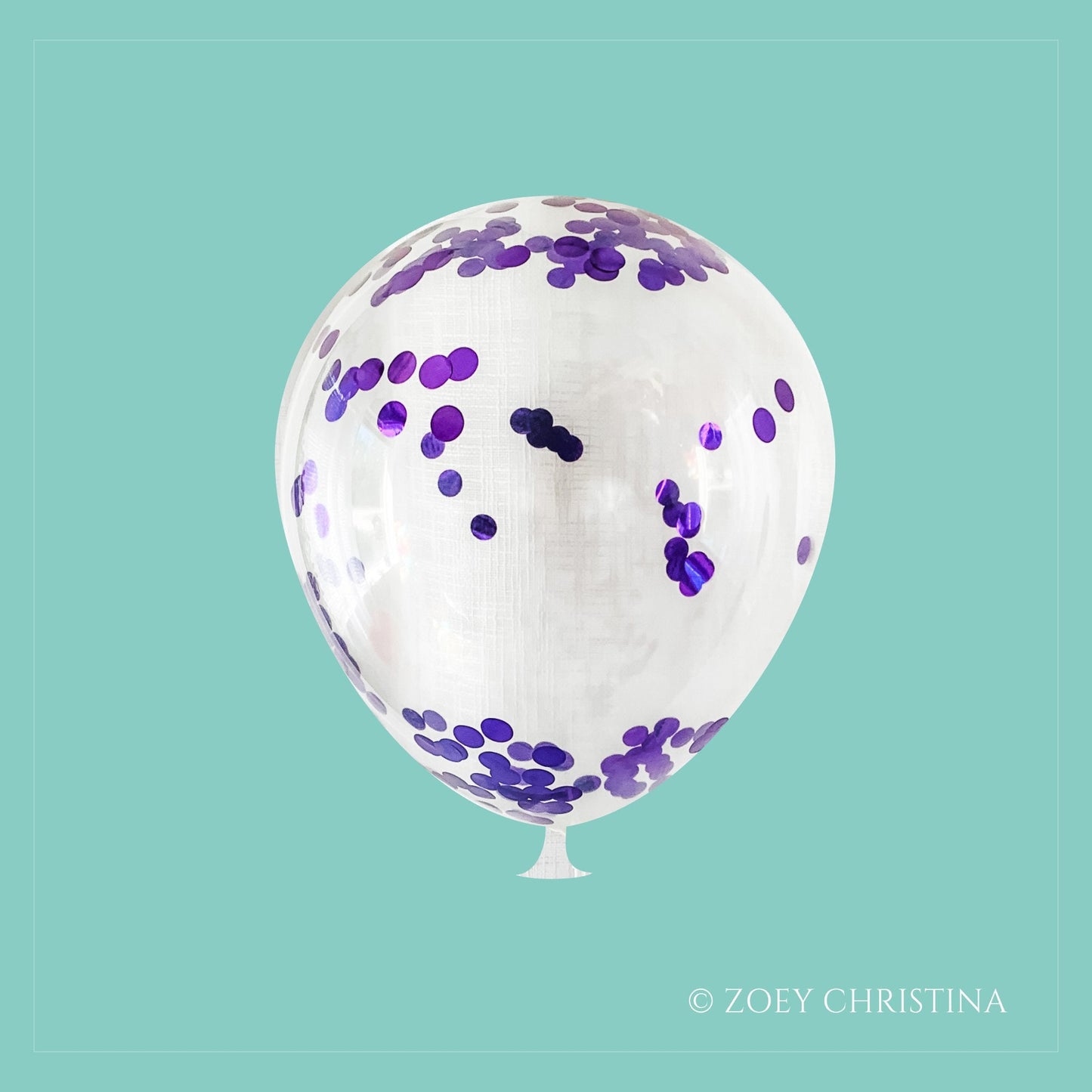 Purple Foil Confetti Balloons – 12" Clear Latex Balloons for Parties & Events