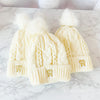Dental Beanie – Plush Lined Winter Hat with Embroidered Tooth (Off-White)