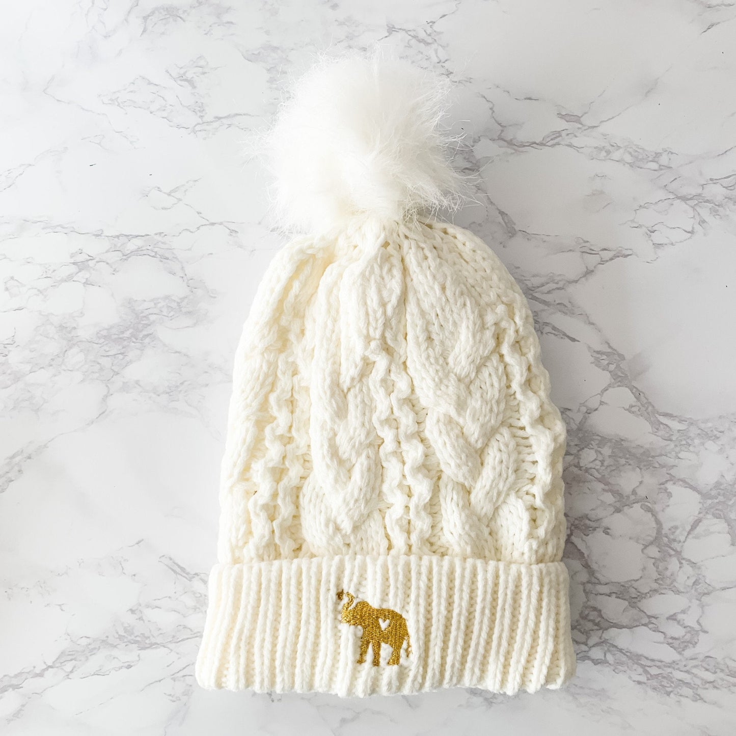 Embroidered Elephant Winter Hat – Cozy Beanie for Wildlife Enthusiasts & Elephant Fans