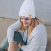 Winter Beanie Pom Hat - Heart Embellishment