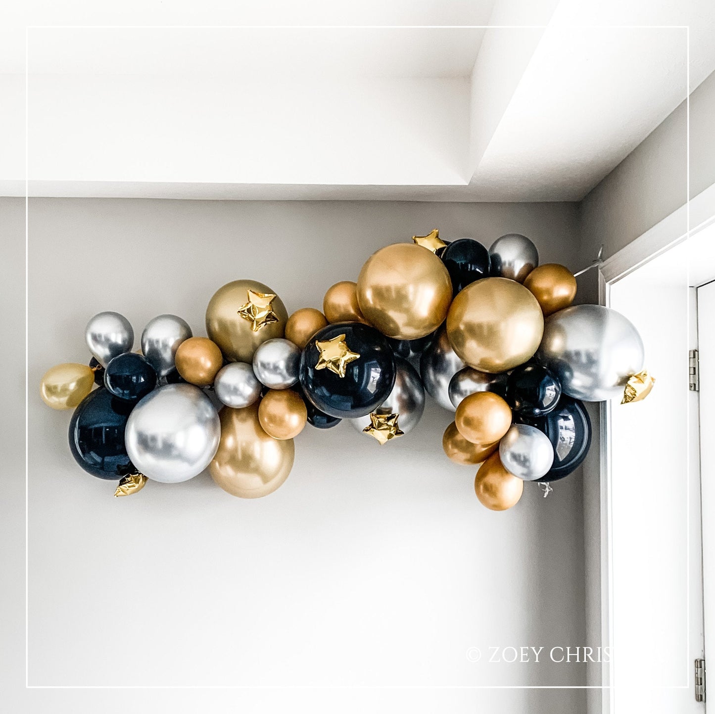 Luxe Chrome Balloon Garland Kit – Gold, Silver & Black Metallic Party Decor
