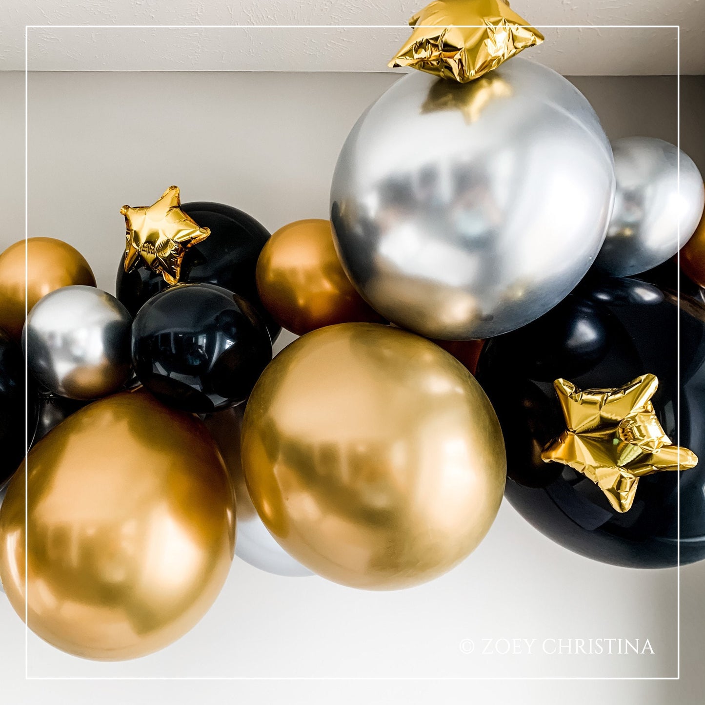 Luxe Chrome Balloon Garland Kit – Gold, Silver & Black Metallic Party Decor