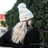 Winter Beanie Pom Hat - Heart Embellishment