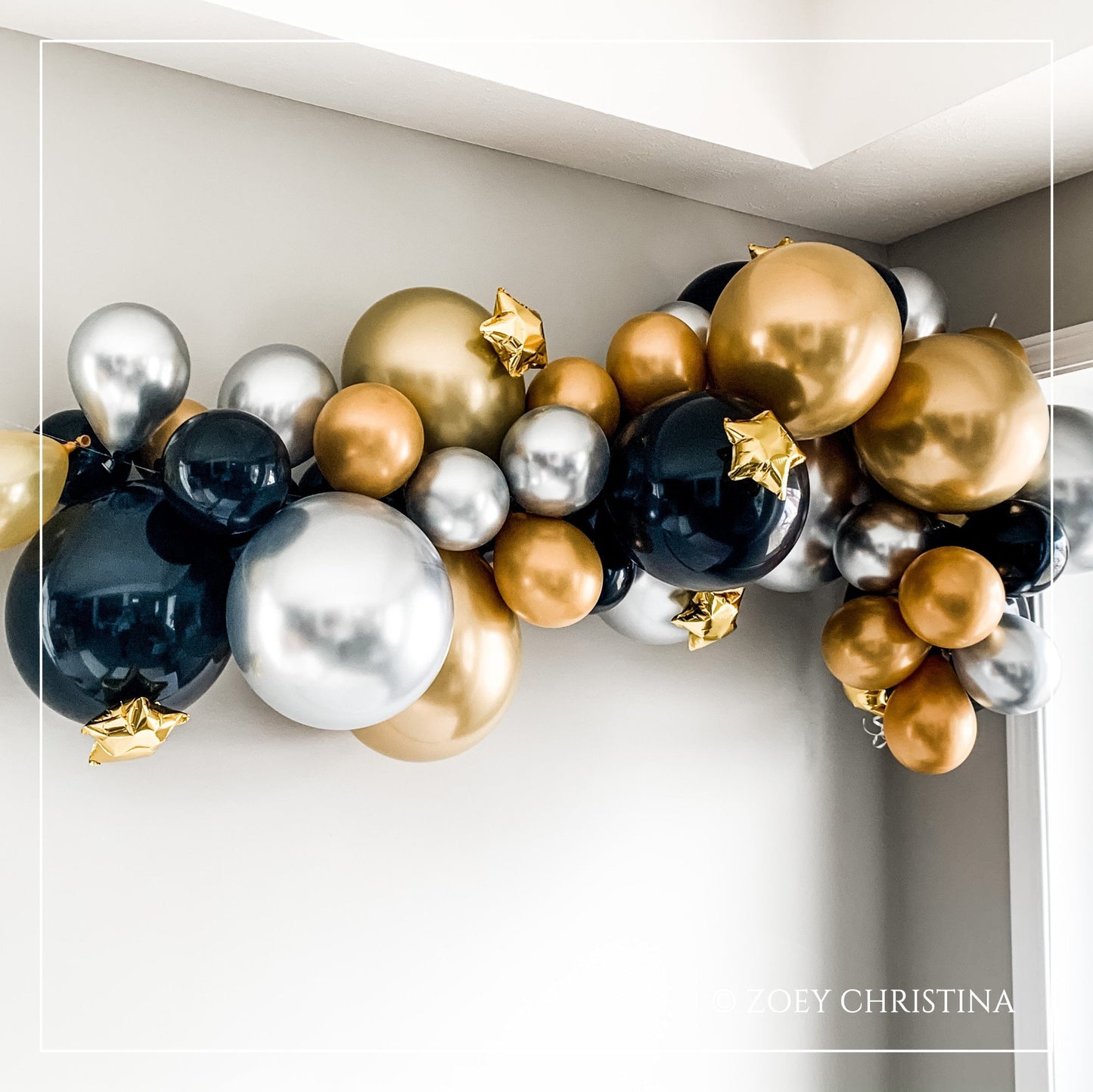 Luxe Chrome Balloon Garland Kit – Gold, Silver & Black Metallic Party Decor