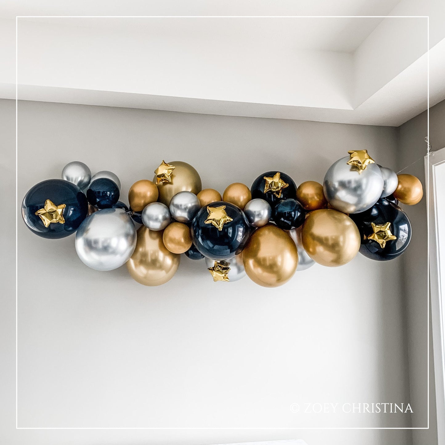 Luxe Chrome Balloon Garland Kit – Gold, Silver & Black Metallic Party Decor