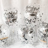 Graduation Celebration Balloon – Black & Silver Confetti with "Beautiful and Brilliant" Print