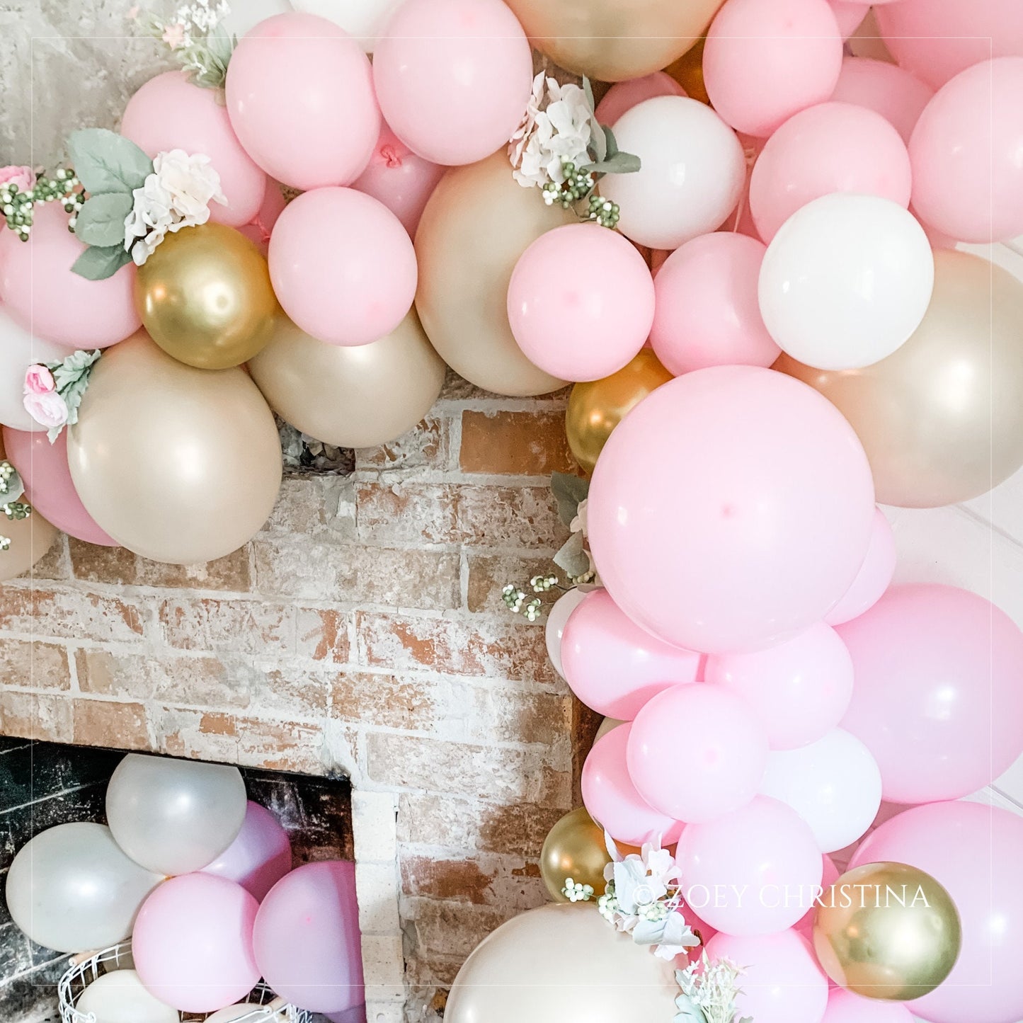 Blush & Gold Balloon Arch – Bohemian Baby Shower & Bridal Shower Decor
