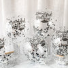 Graduation Celebration Balloon – Black & Silver Confetti with "Beautiful and Brilliant" Print