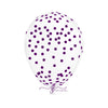 Purple Foil Confetti Balloons – 12" Clear Latex Balloons for Parties & Events