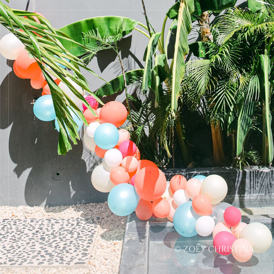 Tropical Paradise Balloon Garland β Orange & Blue Balloon Kit for Pool Parties & Birthdays
