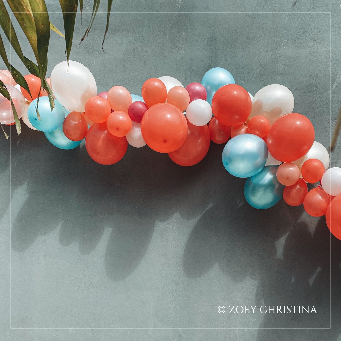 Tropical Paradise Balloon Garland – Orange & Blue Balloon Kit for Pool Parties & Birthdays