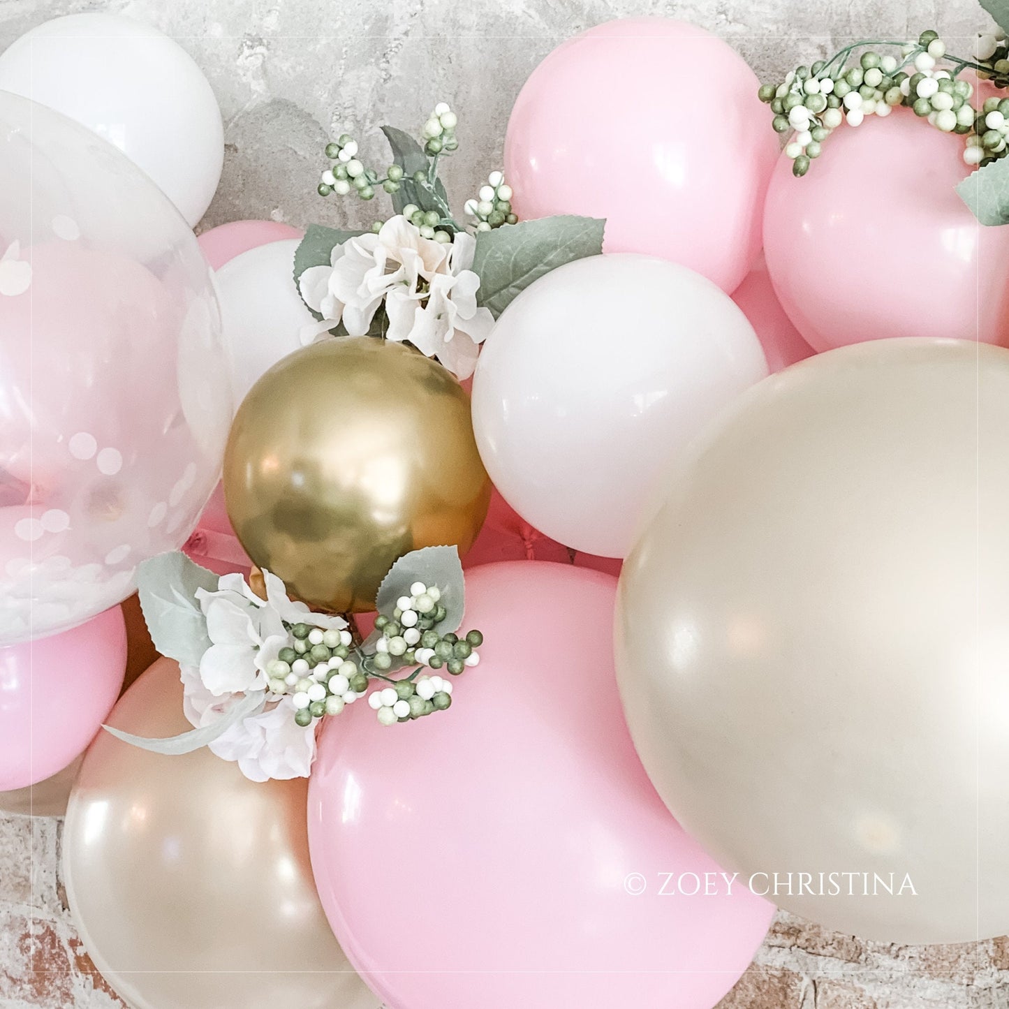Blush & Gold Balloon Arch – Bohemian Baby Shower & Bridal Shower Decor