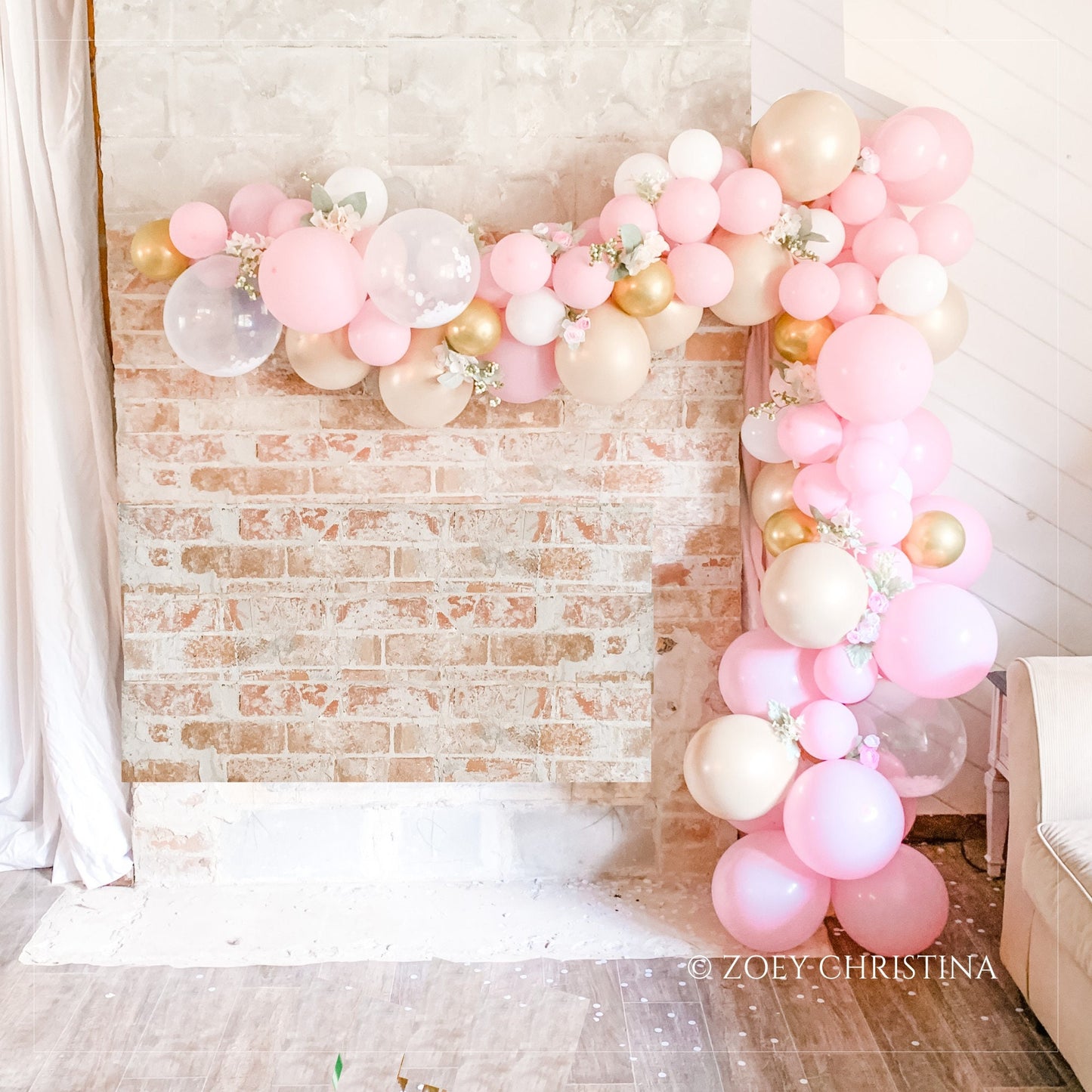 Blush & Gold Balloon Arch – Bohemian Baby Shower & Bridal Shower Decor