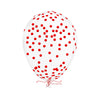 Red Confetti Balloons – Clear Latex Balloons with Red Foil for Nurse & Cherry Parties