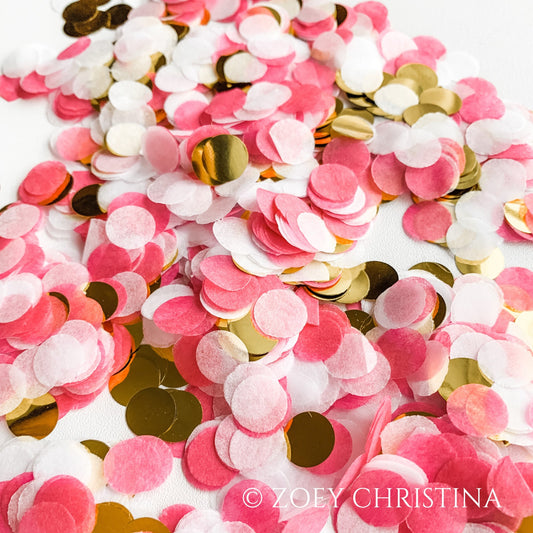 ✨ Pink, White & Gold Confetti Mix – 10g Party Decoration for Weddings & Showers