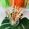 Tropical Fiesta Paper Straws – Colorful Party Straws (25 Pack)