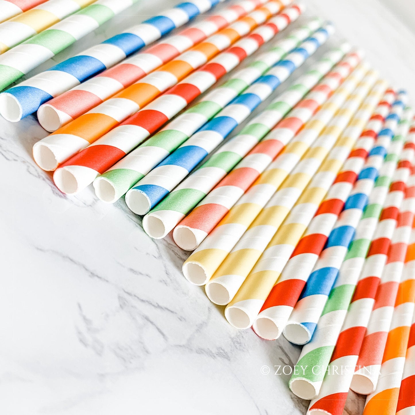 Tropical Fiesta Paper Straws – Colorful Party Straws (25 Pack)