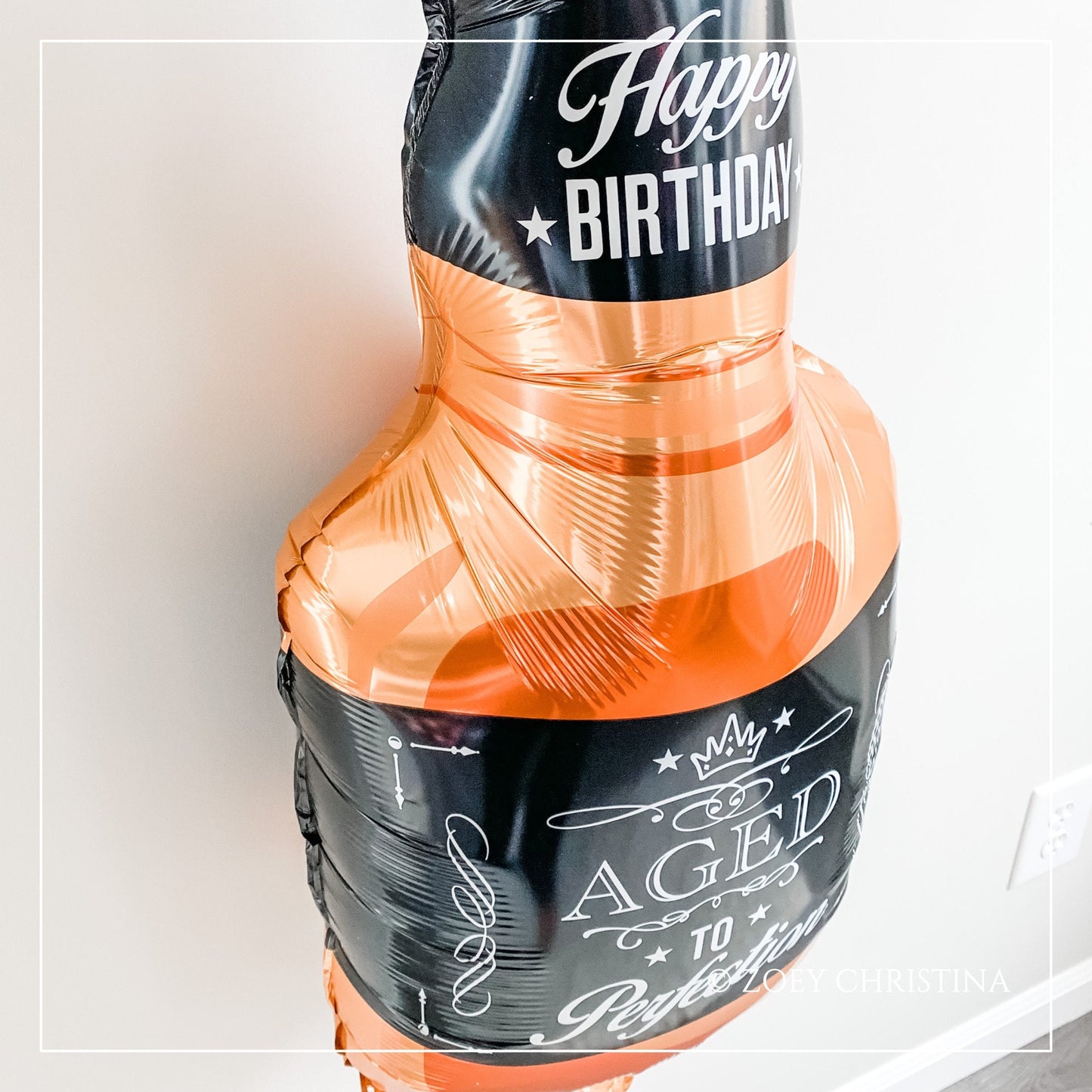 Whiskey Balloon Bouquet – Black & Copper Latex + Foil Whiskey Bottle Balloon