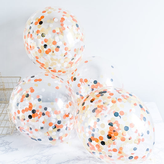Construction Party Confetti Balloons – 12” Latex Balloons in Work Zone Colors