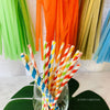 Tropical Fiesta Paper Straws – Colorful Party Straws (25 Pack)